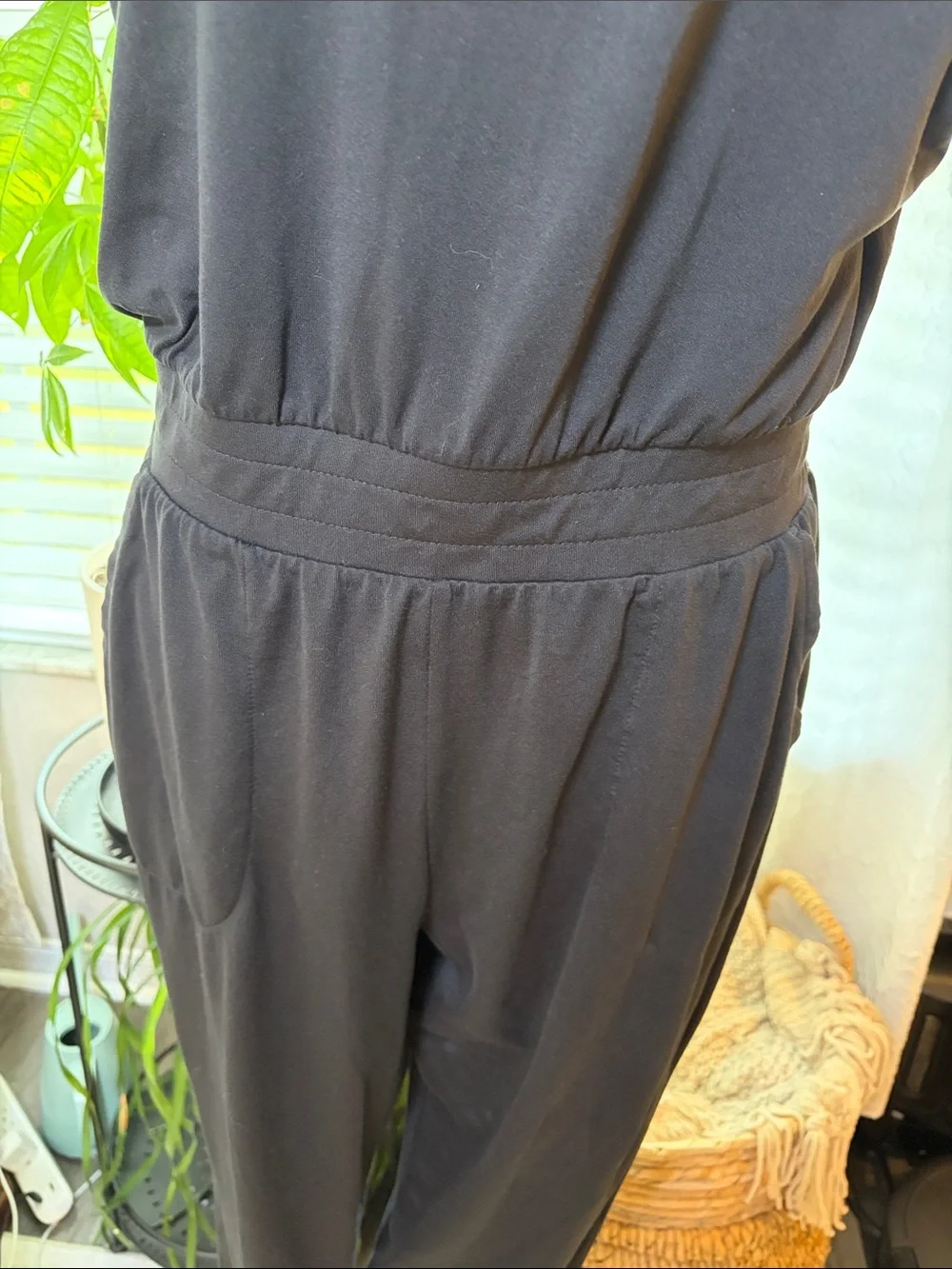 Nike Dri Fit Jumpsuit sleeveless black size medium pockets